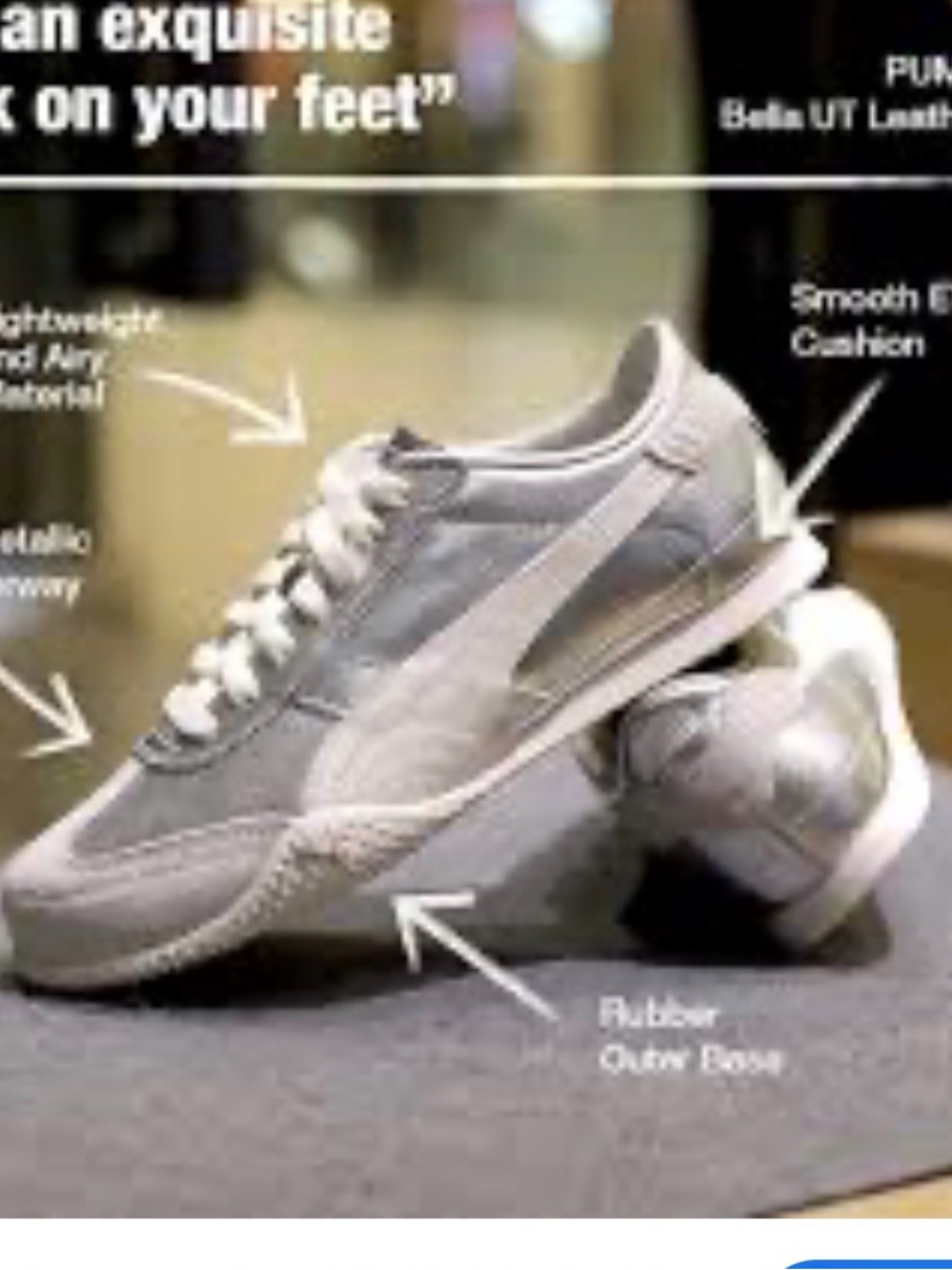Puma Light Gray Suede & Mesh Low-Top Sneakers in 7.5